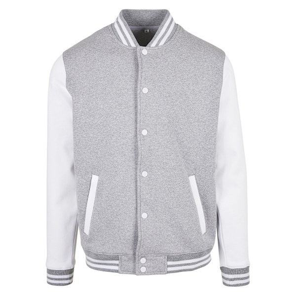 Bygg ditt varumärke Herr Basic College Jacka 4XL Heather Grey/Whi Heather Grey/White 4XL