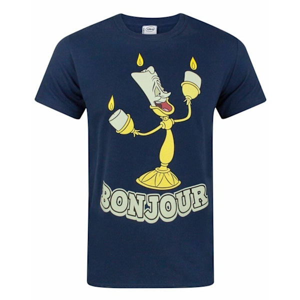 Skönheten och Odjuret Herr Bonjour T-shirt S Marinblå Navy Blue S