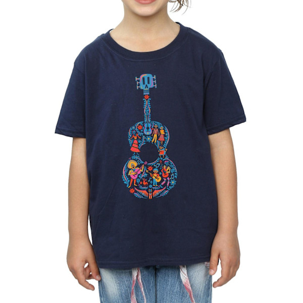 Coco Girls Gitarr Bomulls T-shirt 7-8 År Marinblå Navy Blue 7-8 Years