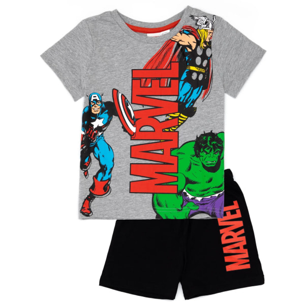 Marvel Boys Superhero Short Pyjamas Set 6-7 Years Grå/Svart Grey/Black 6-7 Years