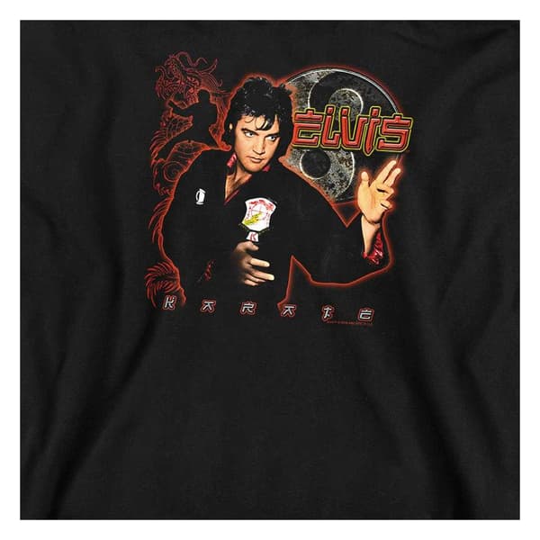 Elvis Presley Barn/Kids Pull Over Karate Hoodie 9-11 år Black 9-11 Years
