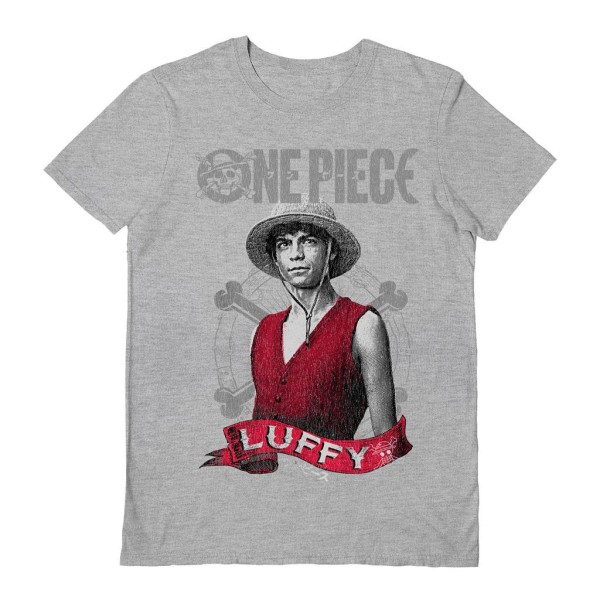 One Piece Unisex Vuxen Live Action Luffy T-shirt XL Grå Grey XL