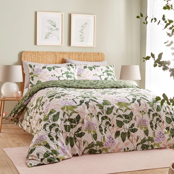 Wylder Passiflora Botanisk Täcke Set Singel Peach/Vine G Peach/Vine Green Single