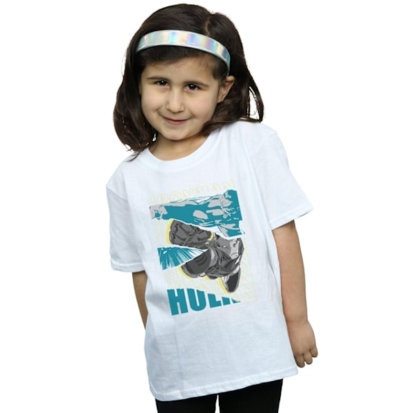 Marvel Girls Avengers Iron Man och Hulk Collage Bomull T-shirt White 12-13 Years