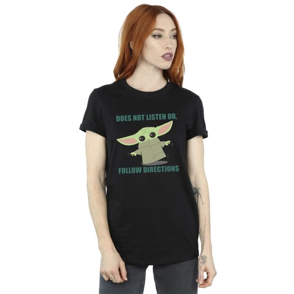 Star Wars Dam/Kvinnor The Mandalorian Grogu Lyssna Inte C Black M