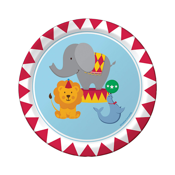 Creative Party Circus Time Party Plates (Förpackning om 8) En Storlek Mu Multicoloured One Size