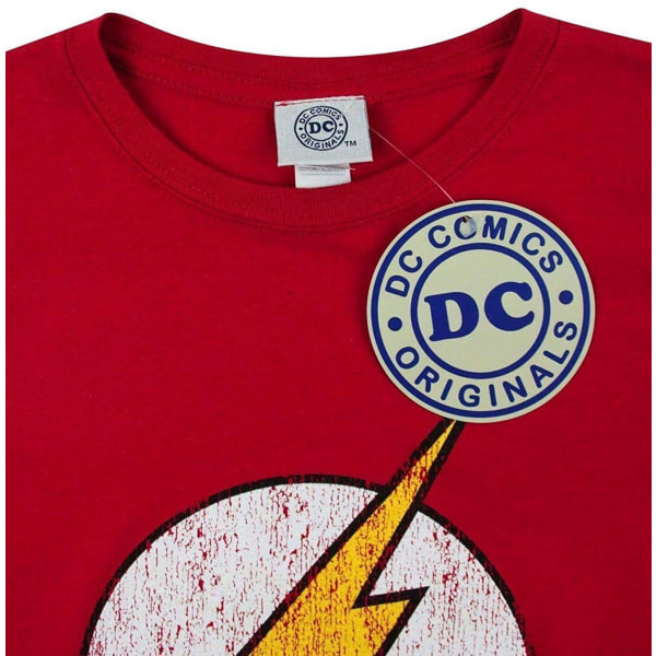 Flash Dam/Dam Distressed Logo T-Shirt XL Röd Red XL