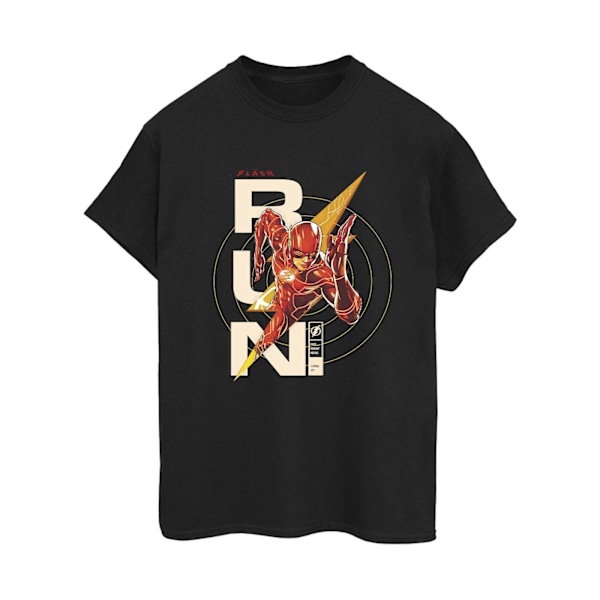 DC Comics Dam/Kvinnor The Flash Run Bomull Boyfriend T-shirt Black XL