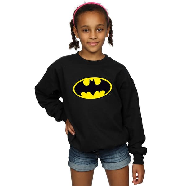 DC Comics Flickor Batman Logotyp Tröja 12-13 År Svart Black 12-13 Years