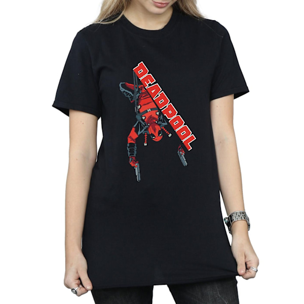 Marvel Dam/Kvinnor Deadpool Hang Split Bomull Boyfriend T-Shi Black XXL
