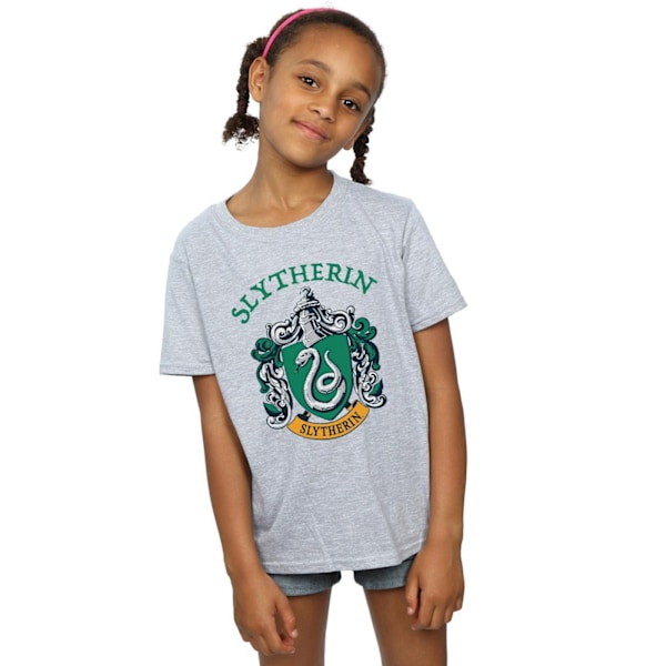 Harry Potter T-shirt för flickor med Slytherins emblem i bomull, 9-11 år, sportgrå Sports Grey 9-11 Years