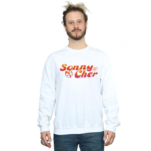 Sonny & Cher Herr Gradient Logo Sweatshirt 4XL Vit White 4XL