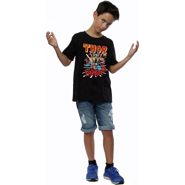 Thor Boys Thwak Cotton T-Shirt 7-8 år Svart Black 7-8 Years