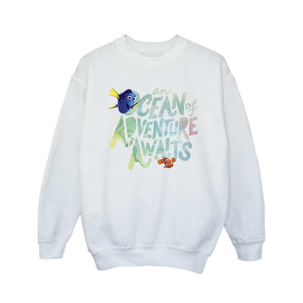 Finding Dory Flickor Ocean Adventure Sweatshirt 7-8 År Vit White 7-8 Years