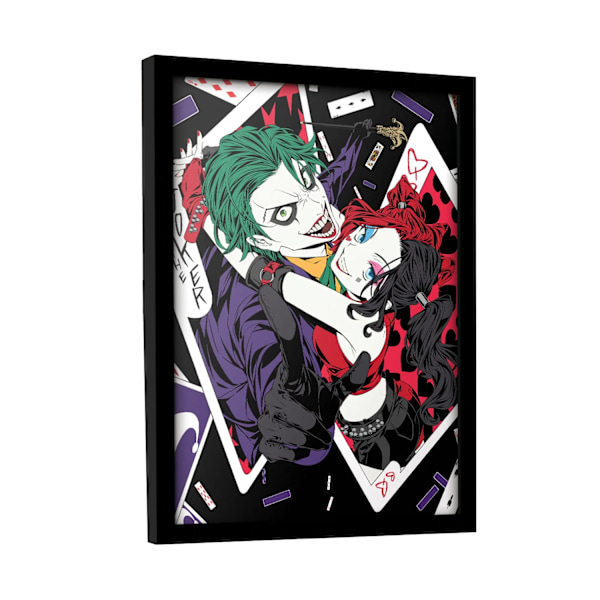 Batman Harley Quinn och Jokern Inramad Poster 40cm x 30cm Multi Multicoloured 40cm x 30cm