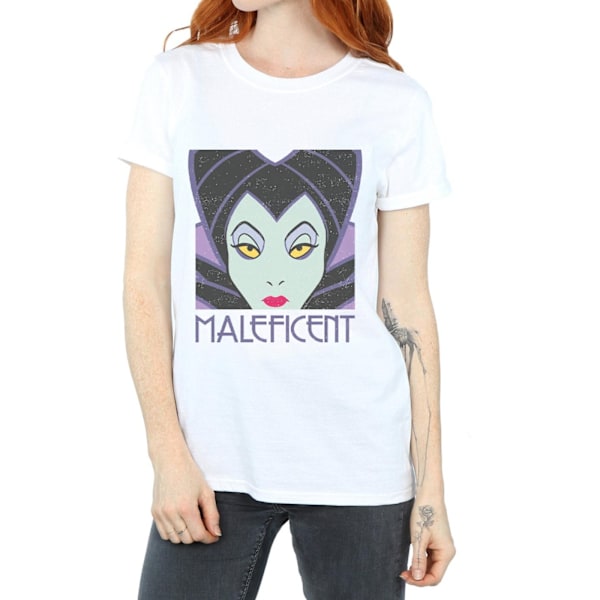 Disney Dam/Kvinnor Maleficent Cropped Head Bomull Boyfriend T White L