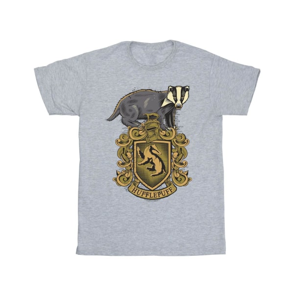 Harry Potter Mens Hufflepuff Sketch Crest T-Shirt 5XL Sports Gr Sports Grey 5XL