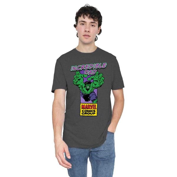 Marvel Comics Herr Incredible Dad Hulk Corner Box Heather Fars Dag Dark Heather L