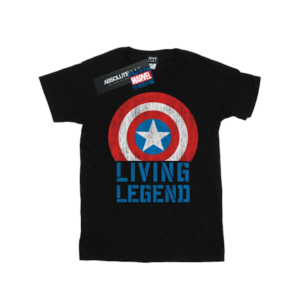 Marvel Girls Captain America Living Legend Bomull T-shirt 9-11 Black 9-11 Years