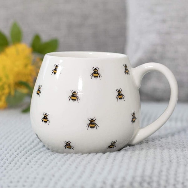 Something Different Bee Mug En Storlek Vit/Gul White/Yellow One Size