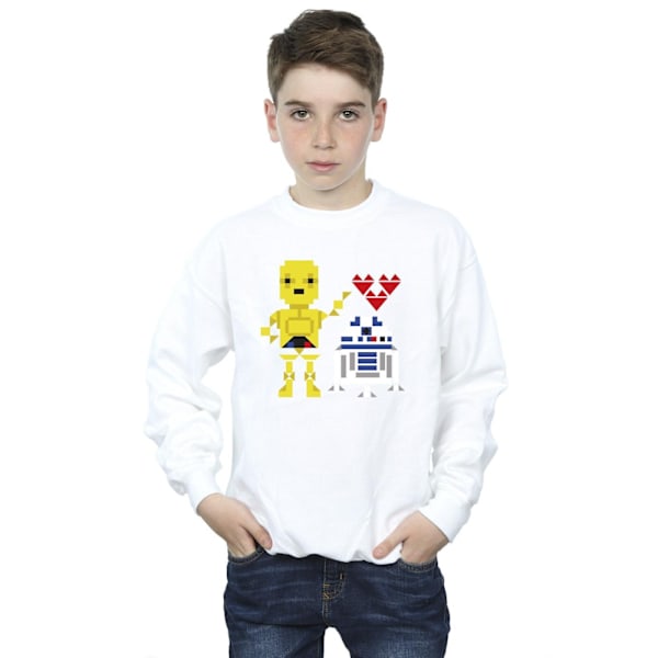 Star Wars Boys Heart Robot Sweatshirt 7-8 år Vit White 7-8 Years