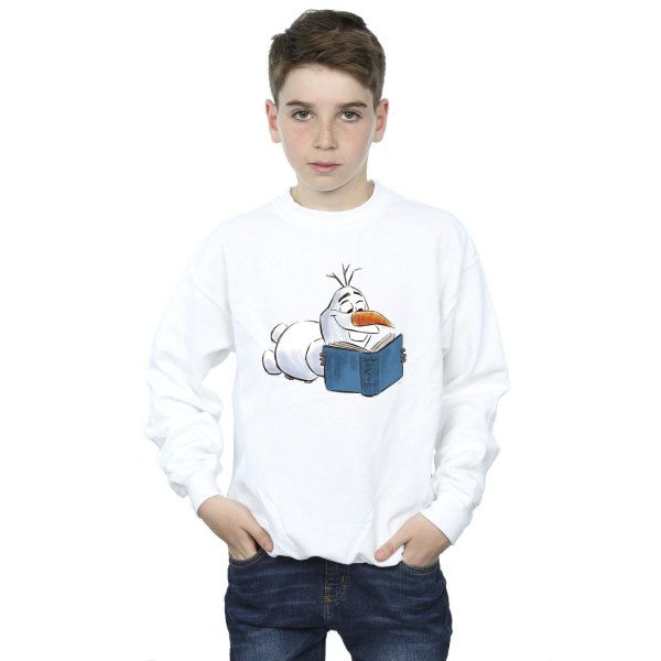 Disney Boys Frozen Olaf Läsning Sweatshirt 5-6 År Vit White 5-6 Years
