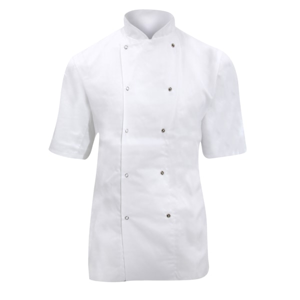 Dennys Dam/Kvinnors Kortärmad Kockjacka / Kockkläder L Vit White L