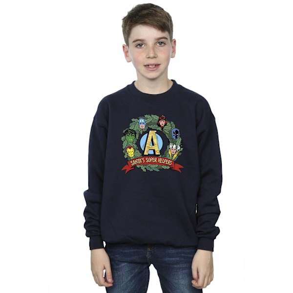 Marvel Boys Santa´s Super Helpers Sweatshirt 12-13 år Marinblå B Navy Blue 12-13 Years