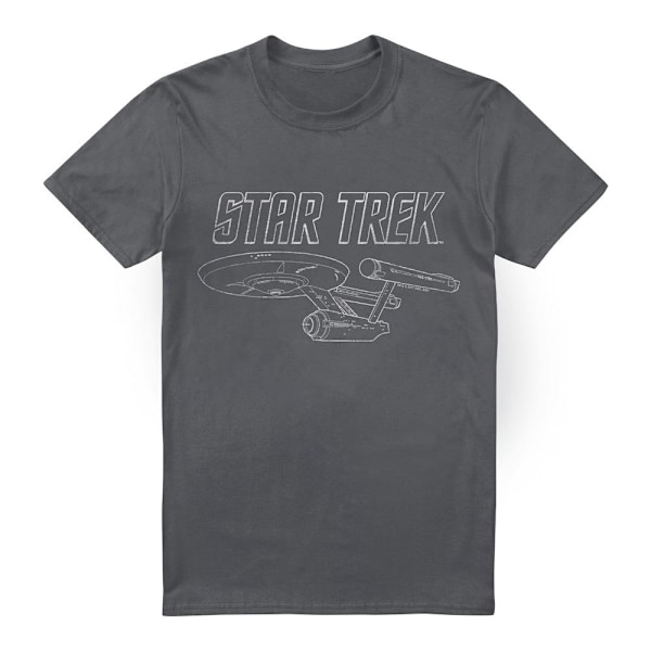 Star Trek Herr The Original Series Enterprise T-Shirt L Gråmelerad Charcoal L