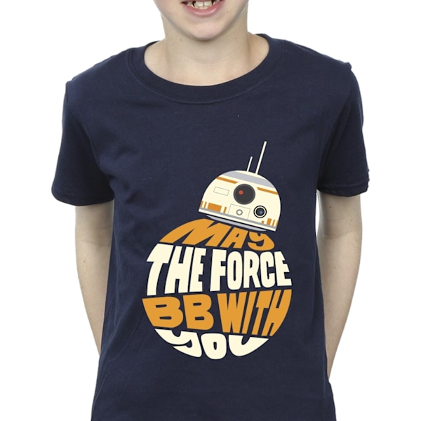 Star Wars Boys May The Force BB8 T-Shirt 5-6 år Marinblå Navy Blue 5-6 Years