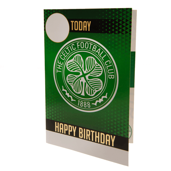 Celtic FC Födelsedagskort med klistermärken 22cm x 15cm Grön/Vit Green/White 22cm x 15cm