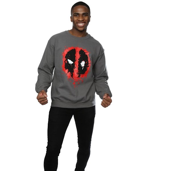 Marvel Deadpool Splat Face Sweatshirt XXL Charcoal för män Charcoal XXL