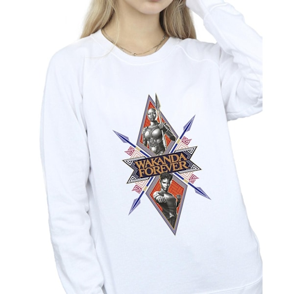 Marvel Womens/Ladies Wakanda Forever Tribal Spear Chest Sweatshirt White S