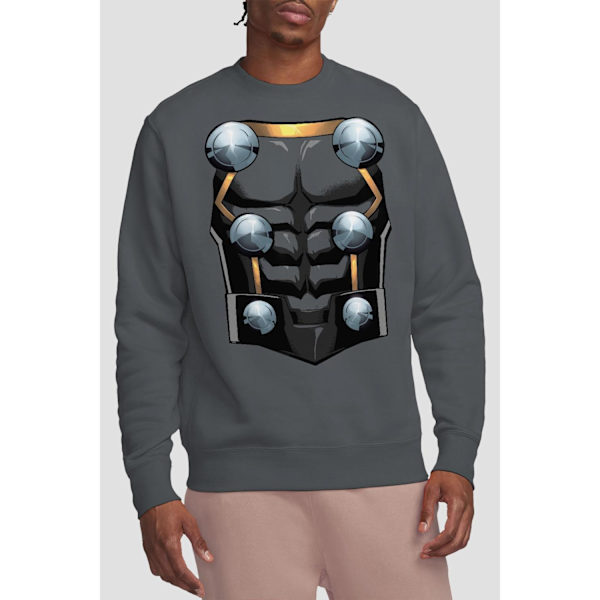 Thor Unisex Vuxen Kostym Sweatshirt L Gråmelerad Charcoal L