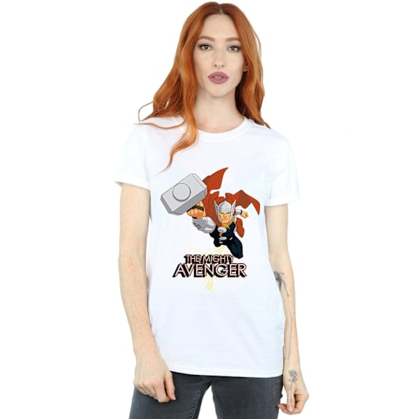 Marvel Womens/Ladies Thor The Mighty Avenger Bomull Boyfriend T White L