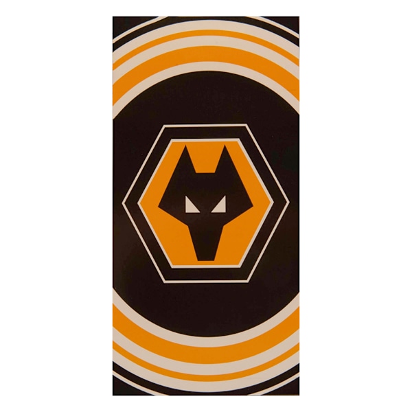 Wolverhampton Wanderers FC Crest Strandhandduk 140cm x 70cm Svart Black/Yellow 140cm x 70cm