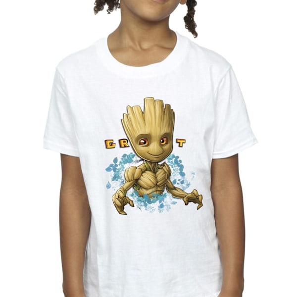 Guardians Of The Galaxy Girls Groot Flowers Bomull T-shirt 12-1 White 12-13 Years