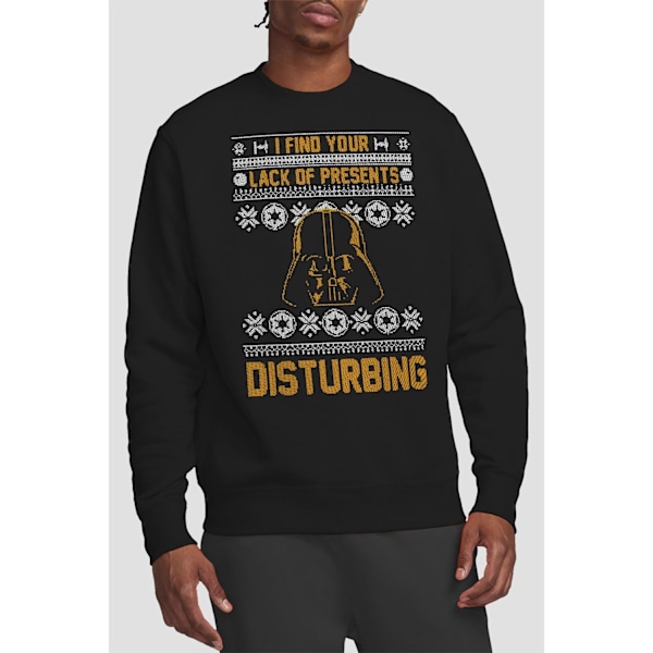 Star Wars Unisex Vuxen Brist På Julklappar Fair Isle Tröja Black XXL