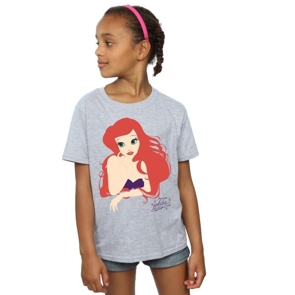 Disney Princess Girls Ariel Silhouette Cotton T-Shirt 12-13 Ja Sports Grey 12-13 Years