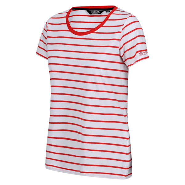 Regatta Filandra VIII Randig T-shirt för Kvinnor/Dam Storlek 10 UK Hög Röd High Risk Red/White 10 UK