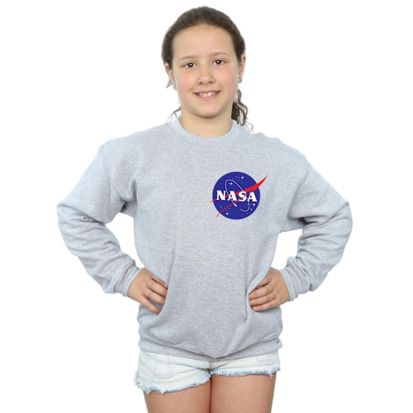 NASA Girls Classic Insignia Chest Logo Sweatshirt 7-8 år Spo Sports Grey 7-8 Years