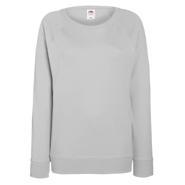 Fruit OF The Loom Dam Lättvikts Raglantröja med Figursydd Passform ( Heather Grey XS