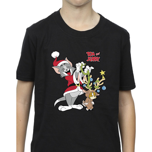 Tom & Jerry Pojkar Jul Ren T-shirt 7-8 År Svart Black 7-8 Years