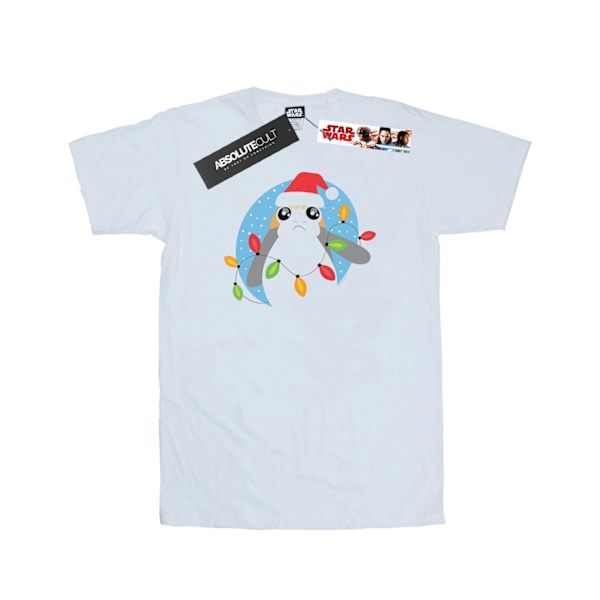 Star Wars The Last Jedi Porg Julbelysning T-shirt för män 4XL White 4XL