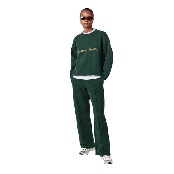 4th & Reckless Dam/Dam Broderad Logotyp Mid Rise Sweatpants Green 10 UK