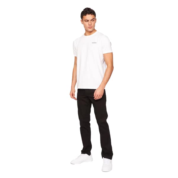 Crosshatch Herr Princed Denim Jeans 32L Enfärgad Svart Solid Black 32L