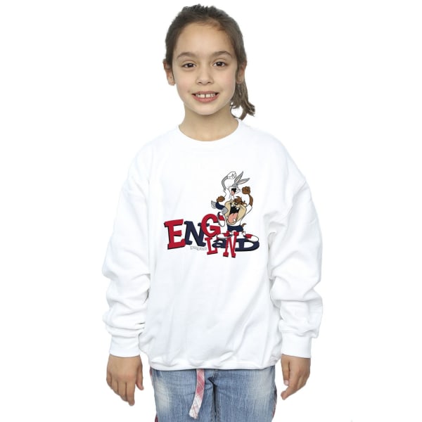 Looney Tunes Girls Bugs & Taz England Sweatshirt 12-13 år Vit White 12-13 Years