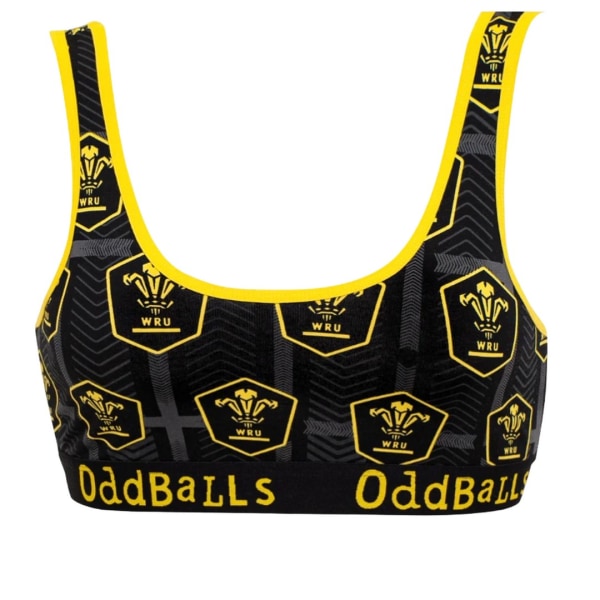 OddBalls Damer/Damer alternativ Welsh Rugby Union Bralette S B Black/Yellow S