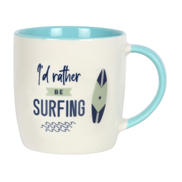 Något Annat Jag Hellre Skulle Surfa Keramisk Mugg En Storlek White/Blue One Size