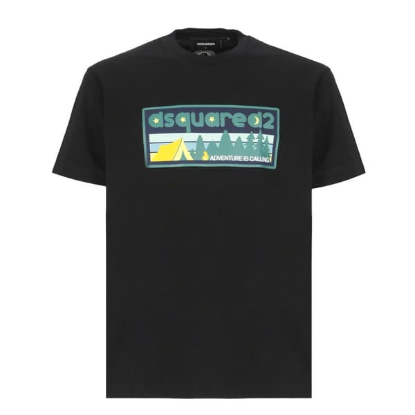 DSquared2 Herr T-shirt \"Adventure Is Calling\" L Svart Black L